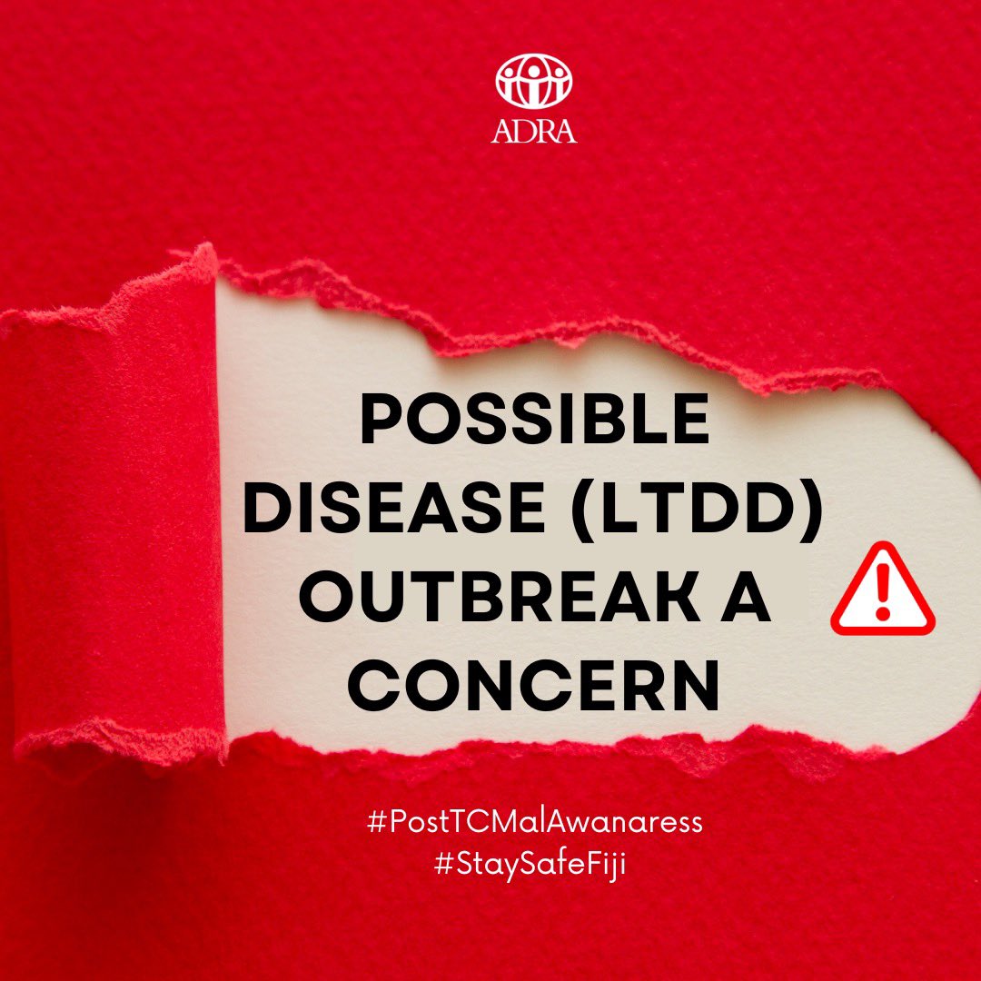 #PostTCMalAwareness 

⏹️ Ministry of Health Prepares for Possible Leptospirosis, Typhoid, Dengue fever and Diarrheoal disease Outbreaks.
✅Full Statement by Ministry of Health &amp; Medical Services - Fiji ⬇️

🔗facebook.com/10006451567781…
