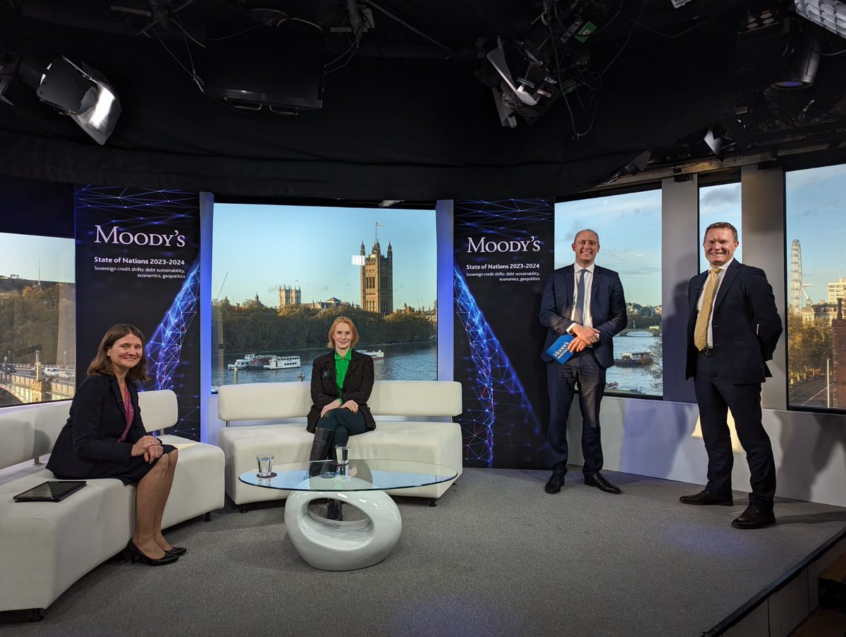 All smiles after another successful event delivered for Moody's Analytics, live streaming talks from a broadcasting studio overlooking the iconic views of London.