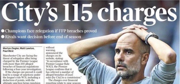 Mike Royden (@mikeroyden) on Twitter photo <a href="/premierleague/">Premier League</a> You are not fit for purpose. Utterly incompetent. Not an ounce of intelligence or integrity among you. Resign.
Man City -115 charges =nothing
6 teams try to destroy the Prem = a minuscule punishment
Chelsea -Operate an illegal system for around 12 yrs and spend ÂŁ1bn =nothing <a href="/premierleague/">Premier League</a> You are not fit for purpose. Utterly incompetent. Not an ounce of intelligence or integrity among you. Resign.
Man City -115 charges =nothing
6 teams try to destroy the Prem = a minuscule punishment
Chelsea -Operate an illegal system for around 12 yrs and spend ÂŁ1bn =nothing