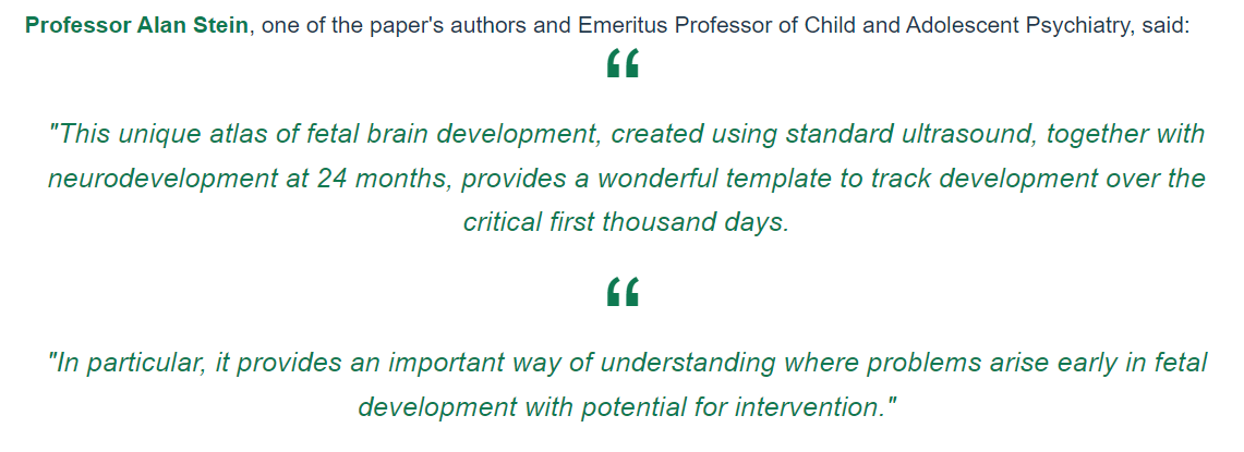 Harnessing Global Data for Young Children (@globaldata4kids) on Twitter photo 🥳This is the 1st time a dataset of 3D scans has been used to construct a map showing how the fetal brain matures as pregnancy advances - published by a global research team led by <a href="/UniofOxford/">University of Oxford</a>" & our own <a href="/alansteinoxford/">Alan Stein</a> đź§
Visit the project's website: intergrowth21.tghn.org 🥳This is the 1st time a dataset of 3D scans has been used to construct a map showing how the fetal brain matures as pregnancy advances - published by a global research team led by <a href="/UniofOxford/">University of Oxford</a>" & our own <a href="/alansteinoxford/">Alan Stein</a> đź§
Visit the project's website: intergrowth21.tghn.org