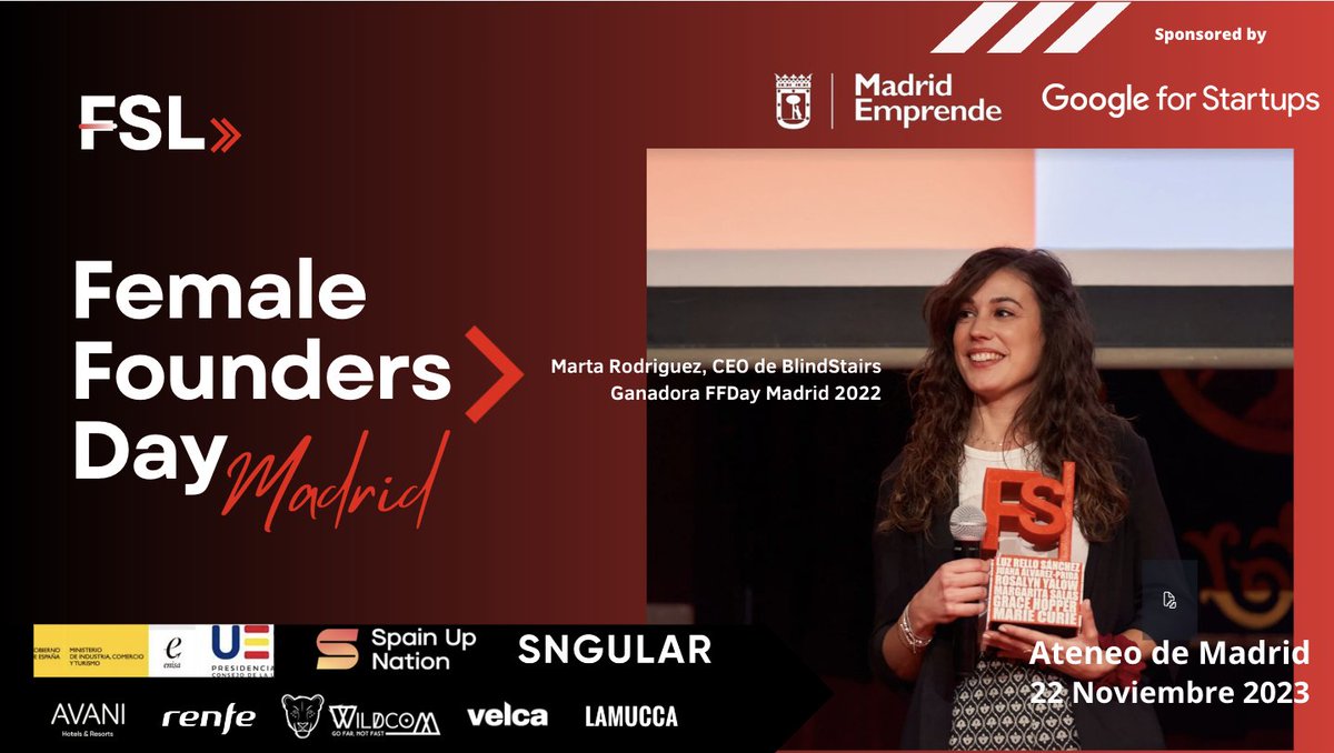 ¡Nueva edición de #FoundersDayMadrid23 @FemalestartupsL! Vuelve el evento de referencia para emprendedoras para visibilizar y conectar referentes femeninos del ecosistema innovador. 🗓️22 de noviembre 📍Madrid 💪Orgullosos de respaldar esta comunidad femalestartupleaders.com/female-founder…