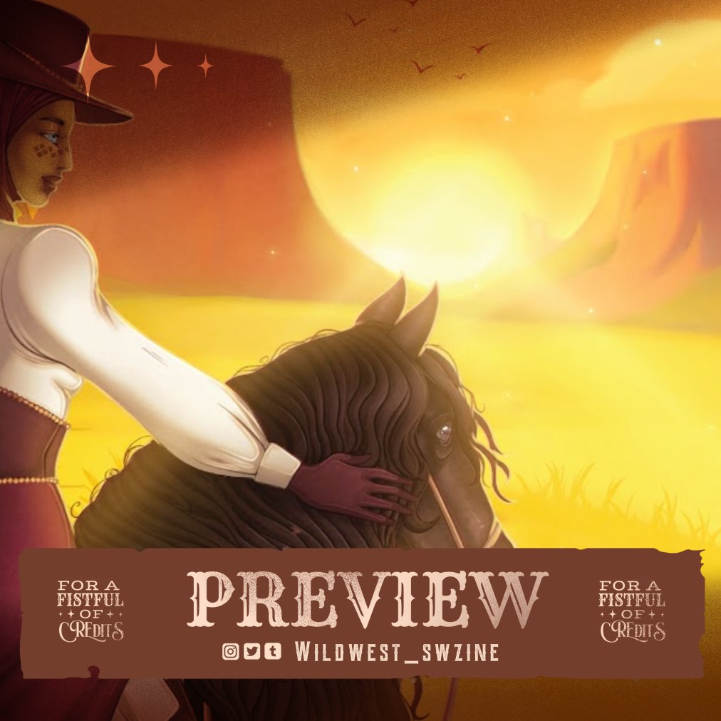 WildWest_SWZine's tweet image. ✨CONTRIBUTOR PREVIEW ✨
This is a preview of the amazing piece by @Moonlitalien!

Only 3 days left to get your copy! Preorders end November 20th!
forafistfulofcredits.bigcartel.com
