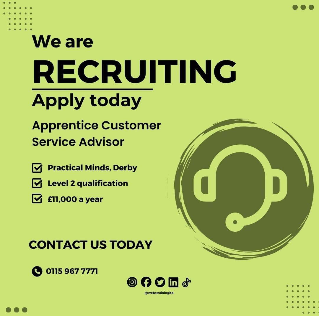 Have you seen our current vacancies? Here are just a few of them🤩 comment down below if you're interested in any. To view all of our current vacancies, please visit our website: webstraining.com/apprenticeship…
