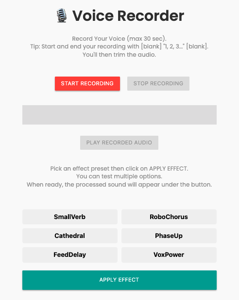 adsy_me's tweet image. I have added a voice recorder incl. 6 effect presets to the AI Jingle Maker. Have fun on aijinglemaker.com/app #generativeai #audiotool #radiojingles #radiosweepers