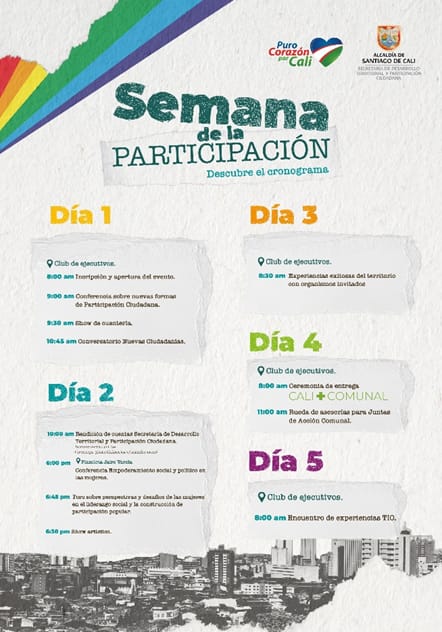 Califedejac's tweet photo. Dignatarios  de JAC y vecinos @Cali_Participa nos invita a la semana de la participación del 20 al 25 de noviembre. Una semana de conferencias, foros, espacios de aprendizaje sobre democracia, nuevas ciudadanías, empoderamiento femenino y nuevos liderazgos.Un evento para nosotros https://t.co/QhqxMvV1uh