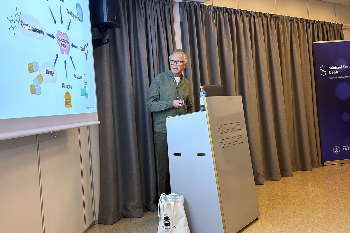 Great talk by Prof. Anders Goksøyr @AndersGoks from @BioUiB this morning, on the impact of environmental pollutants on marine species. Thank you so much for sharing your research with us! @UiB