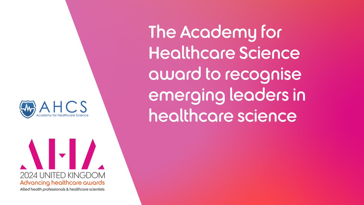 AHAwardsđź’™ (@ahawards) on Twitter photo Please share:
The <a href="/ahcsuk/">Academy for Healthcare Science</a> Award to recognise emerging leaders in healthcare science will shine a spotlight on emerging leaders among healthcare scientists, clinical research practitioners & life science industry representatives.
Closing date for entries 2 February.
#AHAwards Please share:
The <a href="/ahcsuk/">Academy for Healthcare Science</a> Award to recognise emerging leaders in healthcare science will shine a spotlight on emerging leaders among healthcare scientists, clinical research practitioners & life science industry representatives.
Closing date for entries 2 February.
#AHAwards