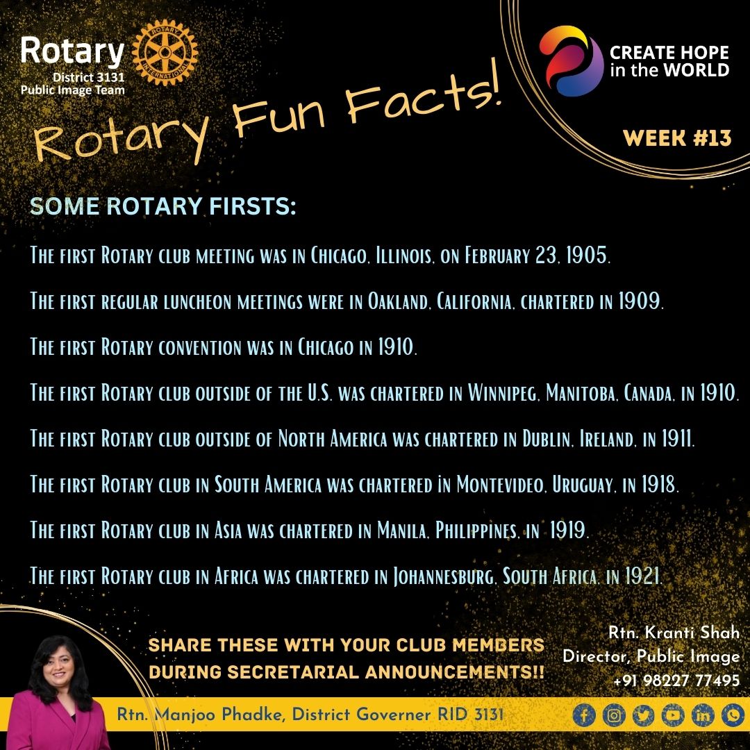 RotaryPuneMetro's tweet photo. Rotary Facts Week#13 https://t.co/mweRRTTw5y