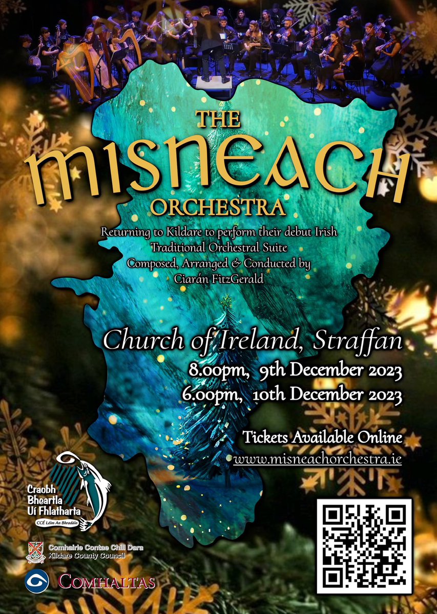 Extra date added to the Misneach Orchestra’s Christmas Concert in #Straffan. First concert on Sat. Dec 9th SOLD OUT!New added date SUN. DEC 10th, at 6pm. Enjoy a beautiful, musical start to Christmas!Tickets available at misneachorchestra.ie 
<a href="/CCEKilteel/">Kilteel Comhaltas</a> <a href="/CCEMhaighNuad/">CCE Mhaigh Nuad</a>