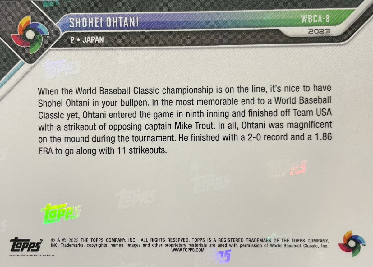 scarletfielder's tweet photo. #大谷翔平
#花巻東高校
#2012年ドラフト1位

#ToppsNow
#WBC
#49シリ https://t.co/1heRpru8wx