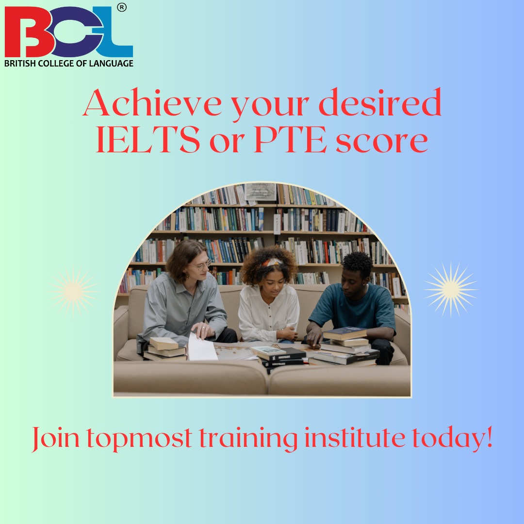 Achieve Your IELTS and PTE Score.
Join Topmost IELTS and PTE Training Institute in Delhi.

#ielts #pte #training #Ieltsscore #ptescore #ieltstraining #Ptetraining #bcl #britishcollegeoflanguage #learnielts #Learnpte