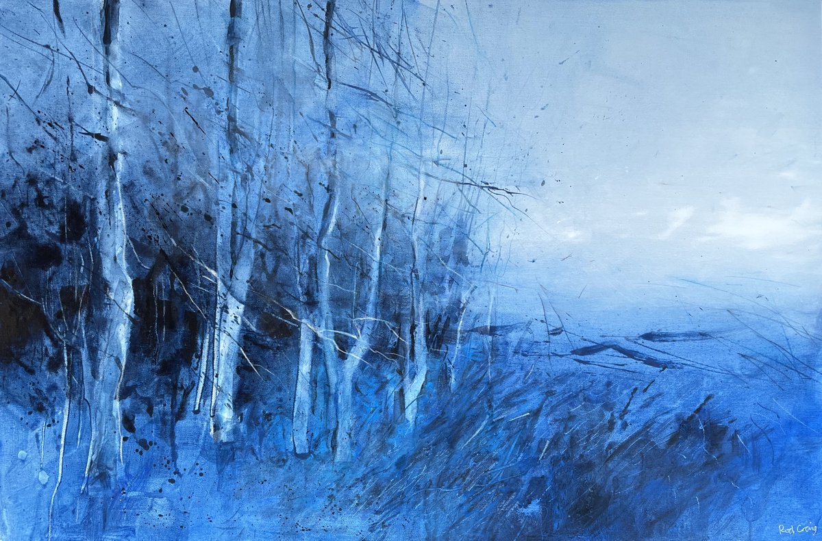 Early morning winter walk in @BlenheimPalace painted from memory. Acrylic on canvas 90x60cm.