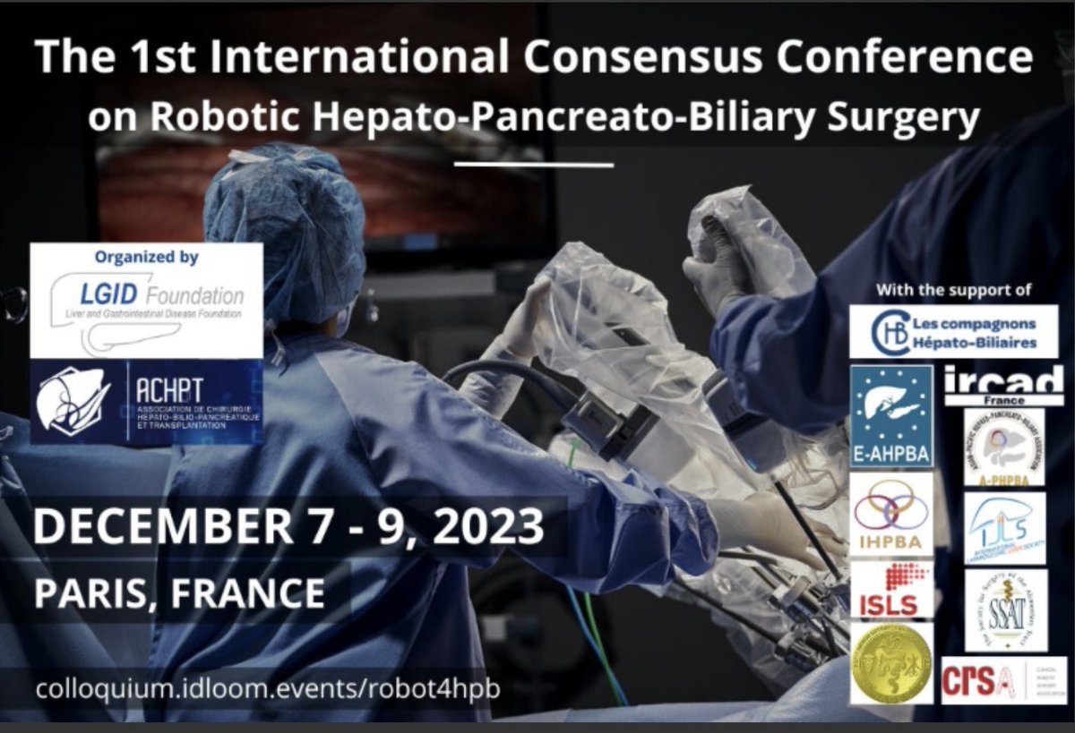 The 1st International Consensus Conference on Robotic Hepatopancreatobiliary Surgery in Paris organized by our colleagues Prof. Oliver Soubrane and Prof. Pierre Clavien.

Save the date and attend. Registration link is shown below. 

<a href="/ILLS_LAPLIVER/">ILLS</a> <a href="/AHPBA/">AHPBA</a> <a href="/IHPBA/">IHPBA</a> <a href="/AdventHealth/">AdventHealth</a>