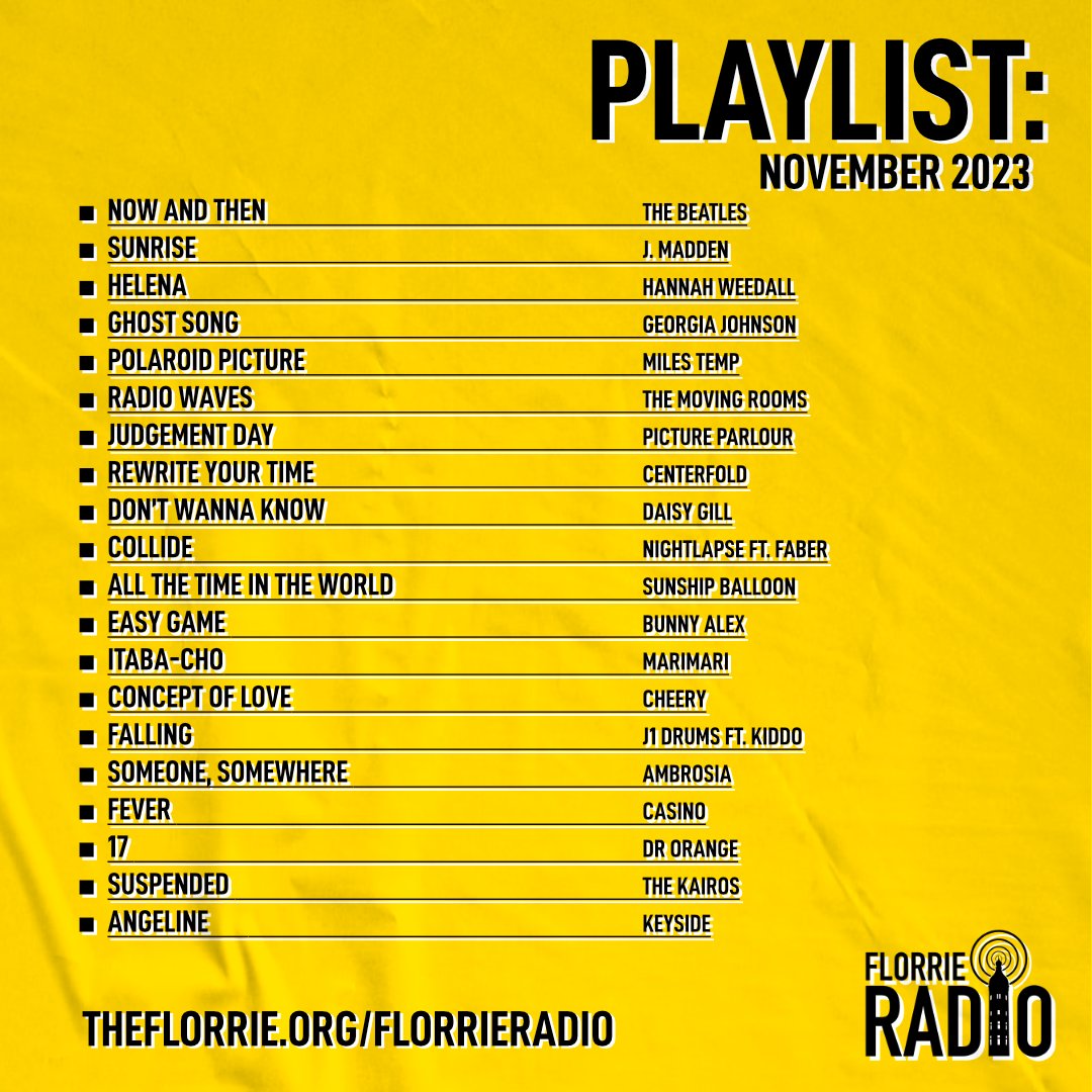 Have you been listening to #FlorrieRadio yet this month? 📻

Our November playlist contains some of the best new music from across Merseyside 🎶 

Listen in on the links in our bio 🔗