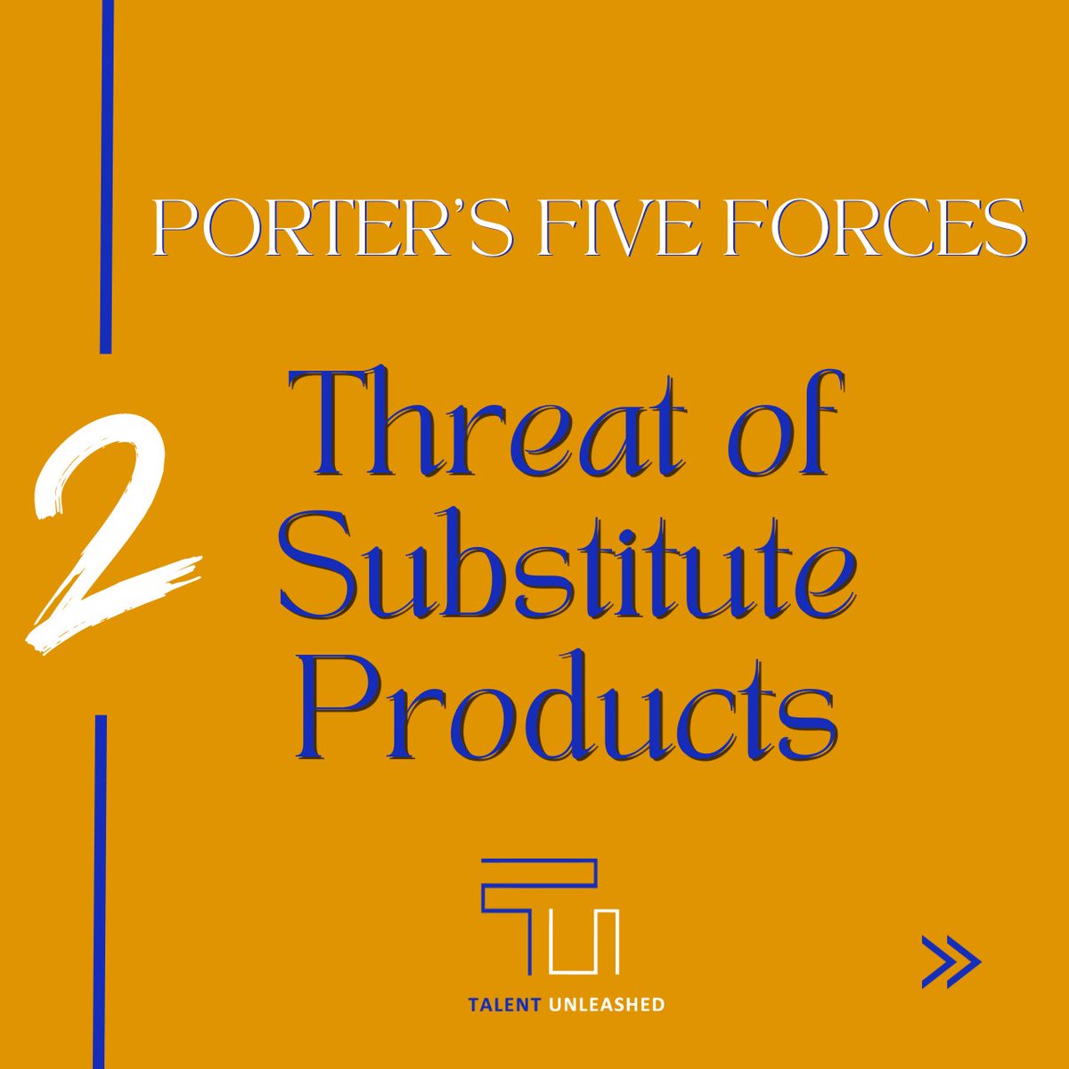 Talent_Unleash's tweet image. The second force of Porter’s Five Forces is &quot;Threat of Substitute Products or Services,&quot;. Today we look at a few factors to consider when analysing this force. 🧵

#TalentUnleashed #Strategy #PortersFiveForces #ThreatOfSubstituteProducts
