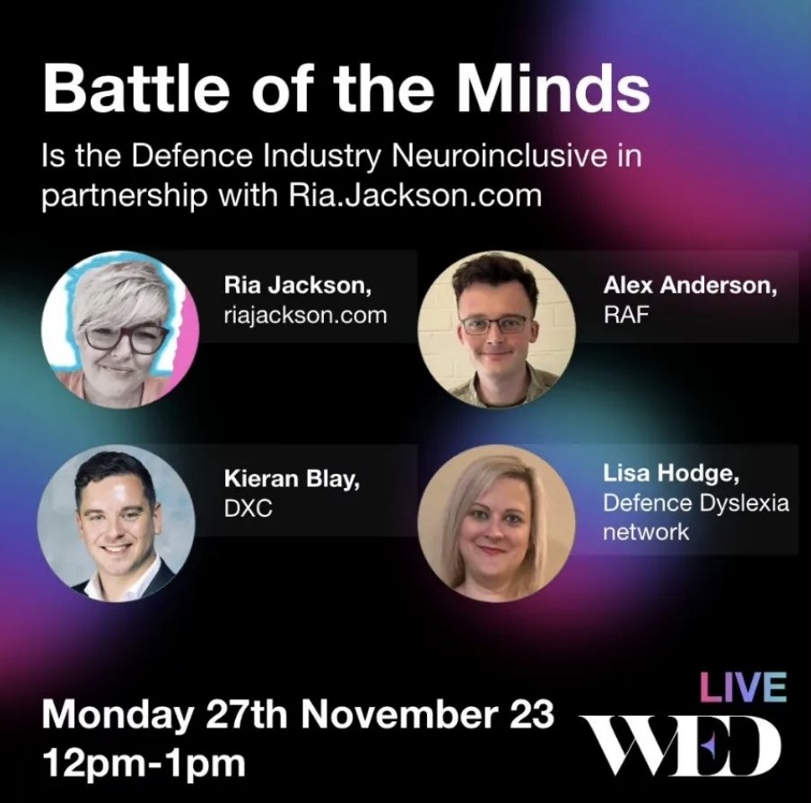 Another fantastic @WEDUKNetwork event to join for free. Great to see a familiar ambassador on the panel @AlexAndersonBEM #Neurodiversity #inclusion #empowerment #diversityofthought