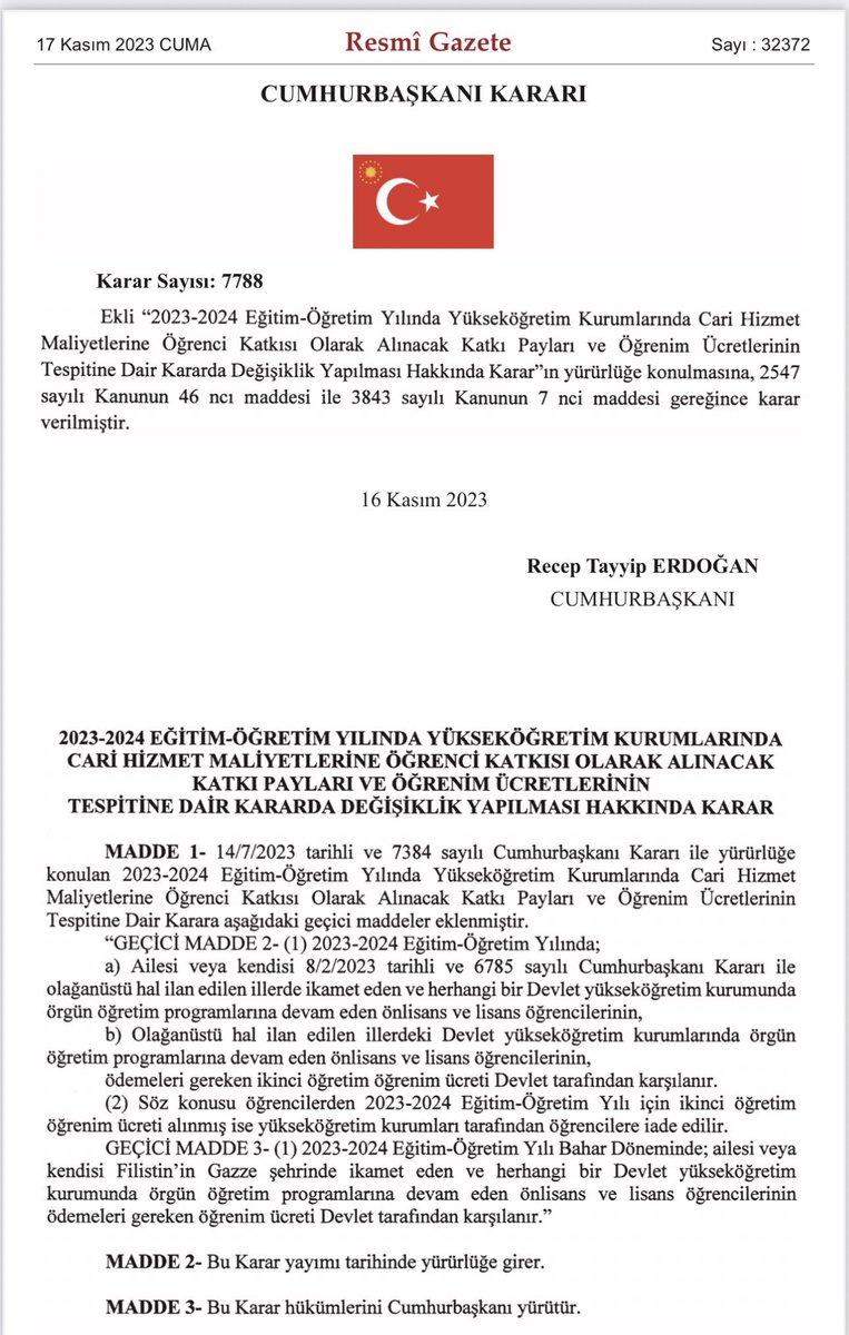 solcugazete's tweet photo. Erdoğan’ın kararıyla, Türkiye'deki Gazzeli üniversite öğrencilerinin lisans ve önlisans parasını devlet karşılayacak. https://t.co/tvVbtPWnLx