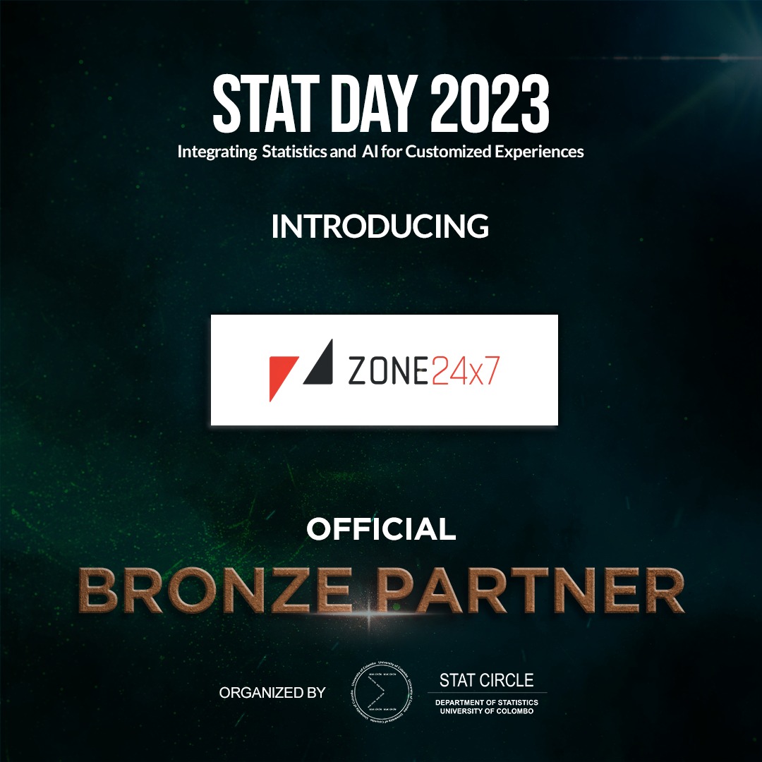 We are excited to announce our Bronze Sponsorship of 'Stat Day 2023,' an event organized by the Department of Statistics at the @ColomboUni.

#Zone24x7 #sponsorship #bronzesponsor #statday #ArtificialIntelligence #AI #personalizedintelligence #customerexpereinces #FutureTech