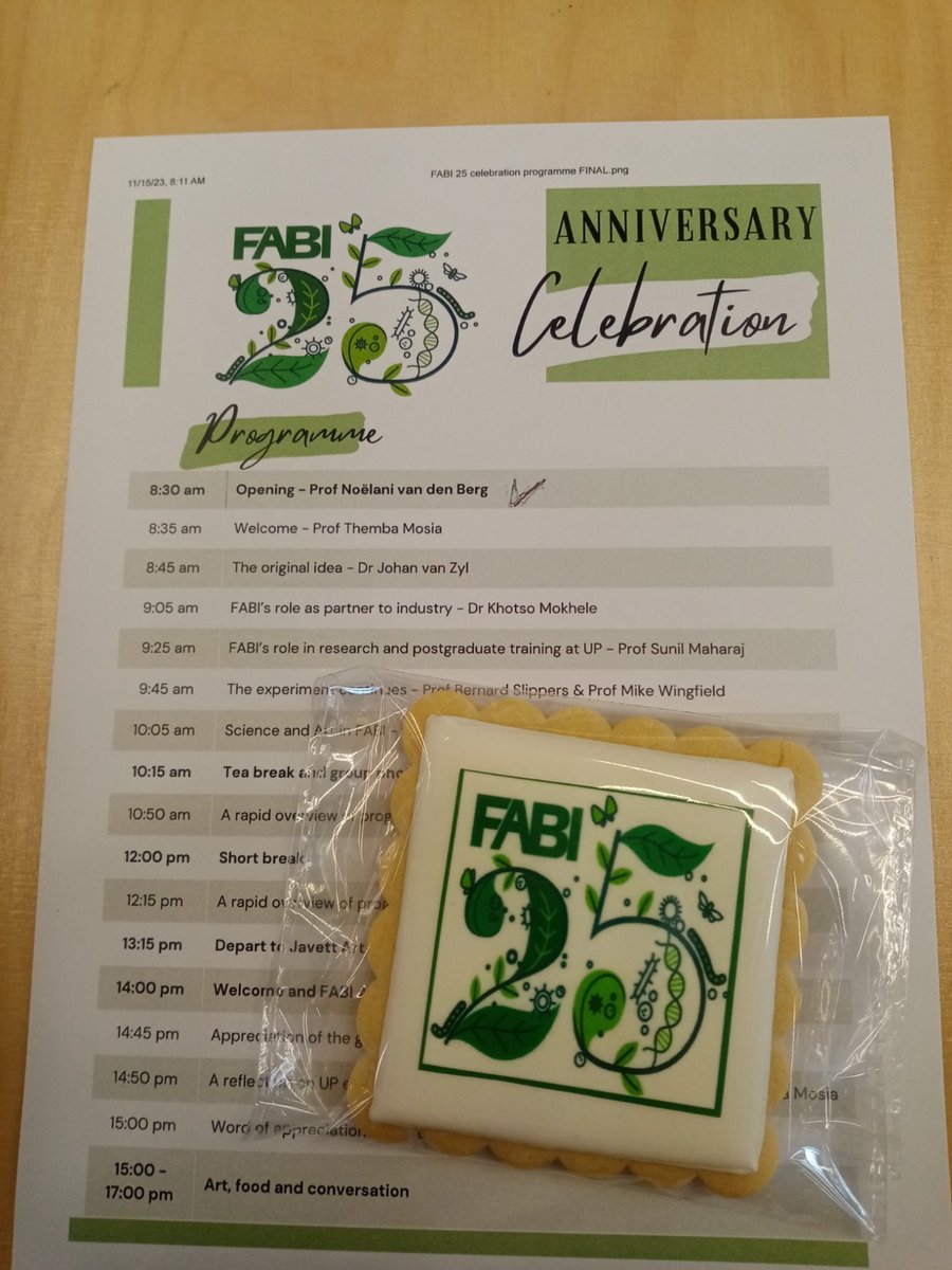 BRamaswe's tweet photo. 25 years anniversary celebration#ReSearchBeingAcaTalystForChange#FABI25#innovationafrica@UP#research@UP# https://t.co/iIVi5tpumD