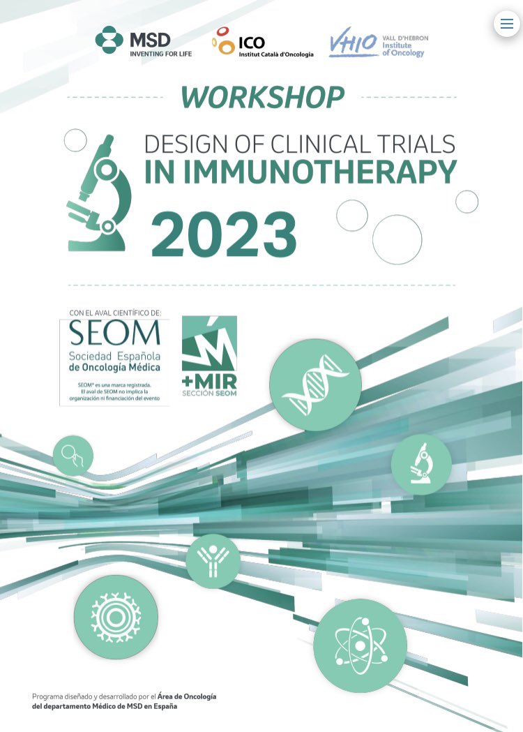 chierrocarbo's tweet photo. 📣Annual workshop in design of clinical trials in immunotherapy🔬do not miss 2024 edition!

🔥first day hot topic presentations
🧠second day group brainstorming 
🗣️winner group for the best idea
🏥co-organized ICO-VHIO early drug development teams https://t.co/9Z9xNhvqu9