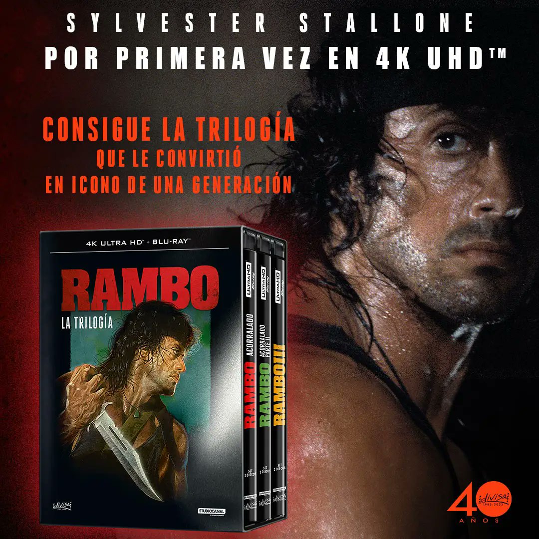 cinemix_es's tweet image. 🔪 ¡Vive la Épica en 4K UHD! y gana la Trilogía de #Rambo en nuestro nuevo #sorteo gracias a @divisahomevideo 

🍀 ¡Participa ahora y llévate este fantástico pack que por primera vez se edita en #4KUHD!

#Cine #Coleccionismo #FormatoFisico

Toda la info 👉 cinemix.es/sorteo-trilogi…
