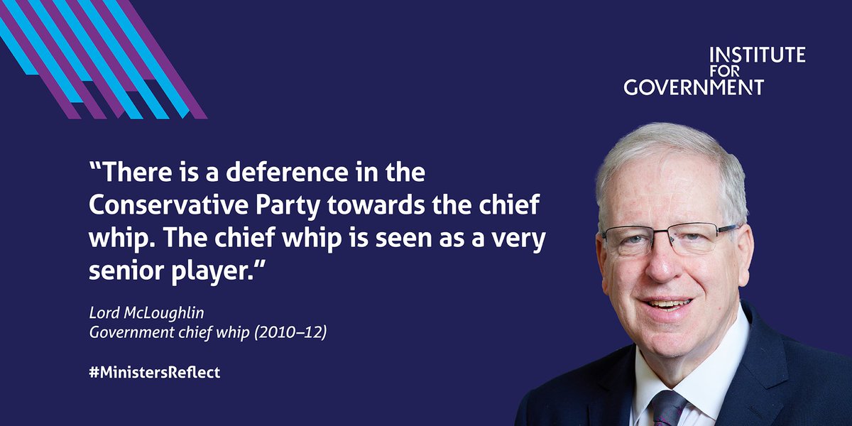 instituteforgov's tweet photo. [NEW] Former whips - @AnneMilton, Baroness Armstrong and @Patrick4Dales reveal what it was really like to work in the Whips' Office in the Blair, Cameron and May governments.

Read their full #MinistersReflect interviews https://t.co/xVDSB1YTCL https://t.co/Gz32RdJLD4