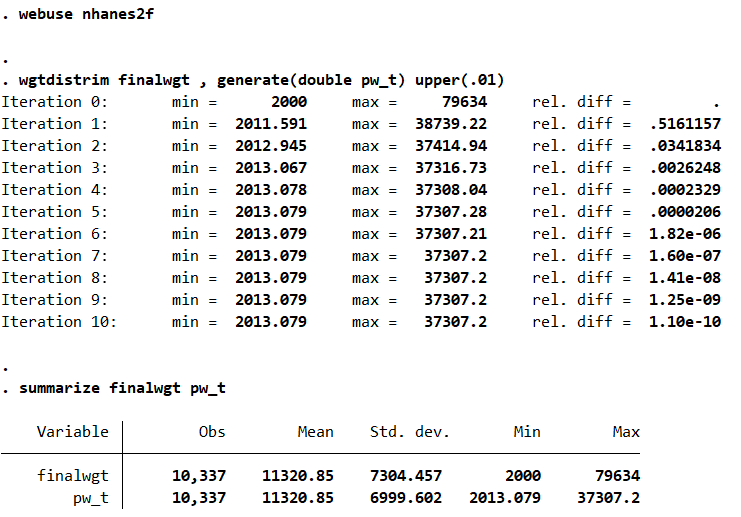 _LangSe's tweet image. Just published my first #stata ado together with Daniel Klein (thanks for the great collaboration!): wgtdistrim implements Potter&apos;s (1990) weight distribution approach to trim extreme sampling weights. It&apos;s now available via ssc or github: raw.githubusercontent.com/se-lang/wgtdis…