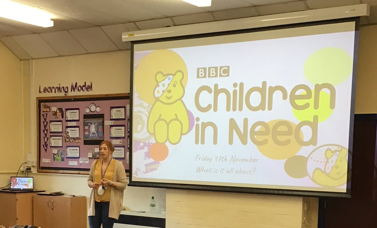 Thank you to Miss Reynolds who has kicked off our Children in Need day with an assembly all about Children in Need #bbcchildreninneed