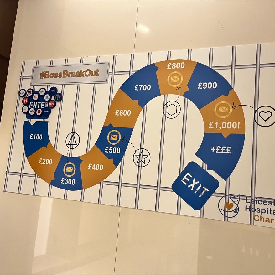 Nelsons_Law's tweet photo. A massive well done to Laura Kearsley from our #Leicester office who was able to escape the @DrFoxLHC #BossBreakOut room yesterday after she raised £1,350 for the charity! 
The event aimed to raise over £12,000 to fund 12 new fold-away beds for parents. https://t.co/hlaPydECVo