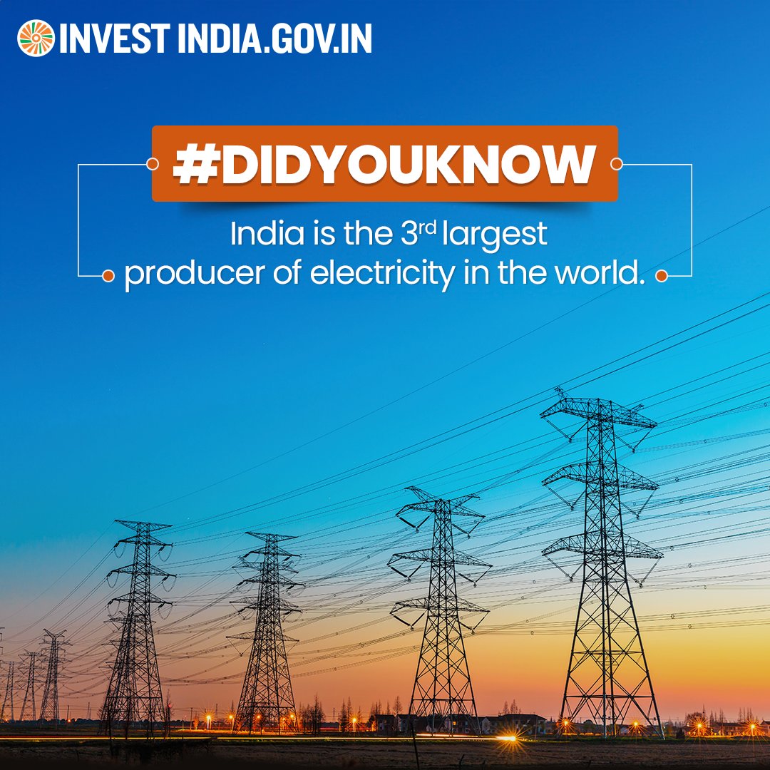 To meet the growing energy demands, #NewIndia has set a target of 1750 Billion Units for electricity production for 2023-24, lighting up new avenues for investments in the power sector.

Explore more: bit.ly/II-Thermal

#InvestInIndia #ThermalPower @OfficeOfRKSingh