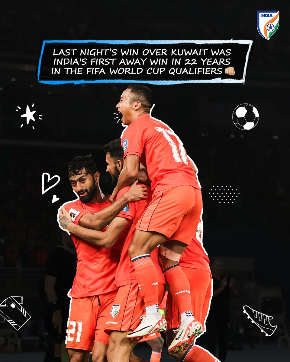 𝐁𝐫𝐞𝐚𝐤𝐢𝐧𝐠 𝐛𝐚𝐫𝐫𝐢𝐞𝐫𝐬 𝐚𝐧𝐝 𝐫𝐞𝐰𝐫𝐢𝐭𝐢𝐧𝐠 𝐡𝐢𝐬𝐭𝐨𝐫𝐲 🤩🤌🏼

#KUWIND #FIFAWorldCup #FIFAWCQ #BlueTigers #BackTheBlue #IndianFootball