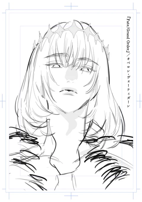 FGO/黒オベロンの下描き 