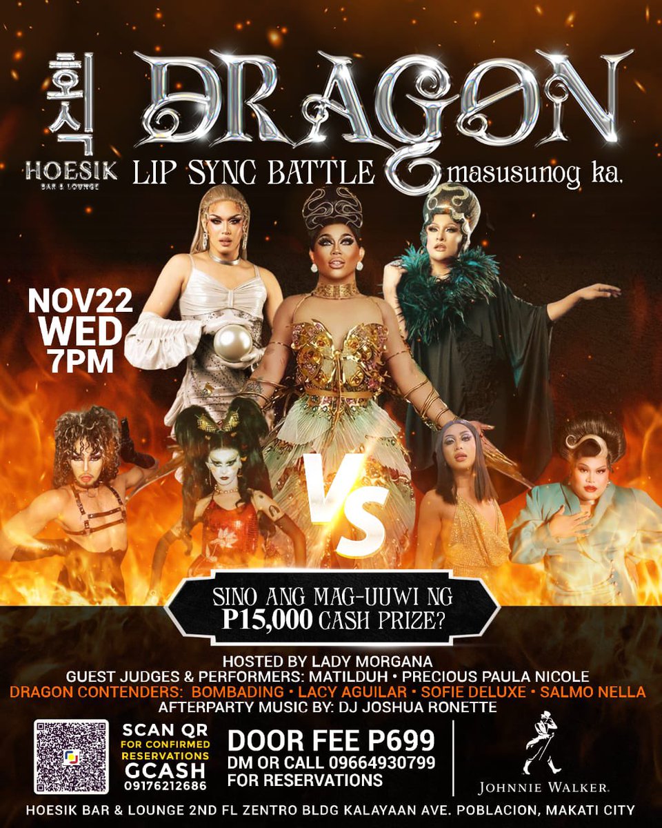 FifthSolomon's tweet photo. NakapagBOOK na ba mga Accla? 3rd week ng Bugahan ng mga dragon on Nov22 sa Hoesik Poblacion! @PreciousPaulaN @matilduh_ @itsladymorgana @ohmysalmyy @renzieaguilar #MasusunogKa https://t.co/x8i5hIahKj