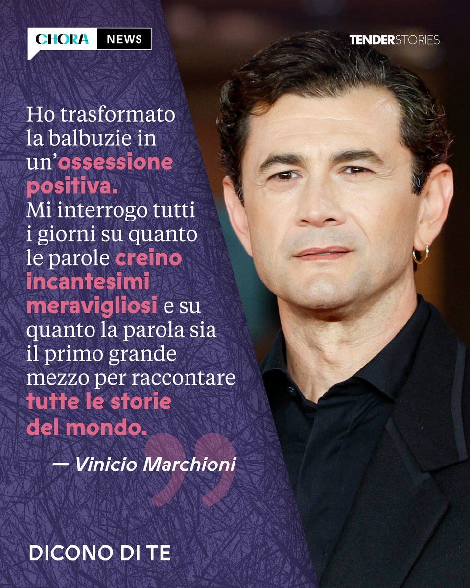 Chora Media (@chora_media) on Twitter photo Vinicio Marchioni confessa a Malcom Pagani perché, ancora oggi, dopo tanti successi, si sente a casa solo quando sul palco si accendono le luci e si apre il sipario.
La nuova puntata di "Dicono di te": open.spotify.com/episode/5NQsjw…
<a href="/Tenderstories/">Tenderstories</a> #podcastitalia #podcastitaliano Vinicio Marchioni confessa a Malcom Pagani perché, ancora oggi, dopo tanti successi, si sente a casa solo quando sul palco si accendono le luci e si apre il sipario.
La nuova puntata di "Dicono di te": open.spotify.com/episode/5NQsjw…
<a href="/Tenderstories/">Tenderstories</a> #podcastitalia #podcastitaliano