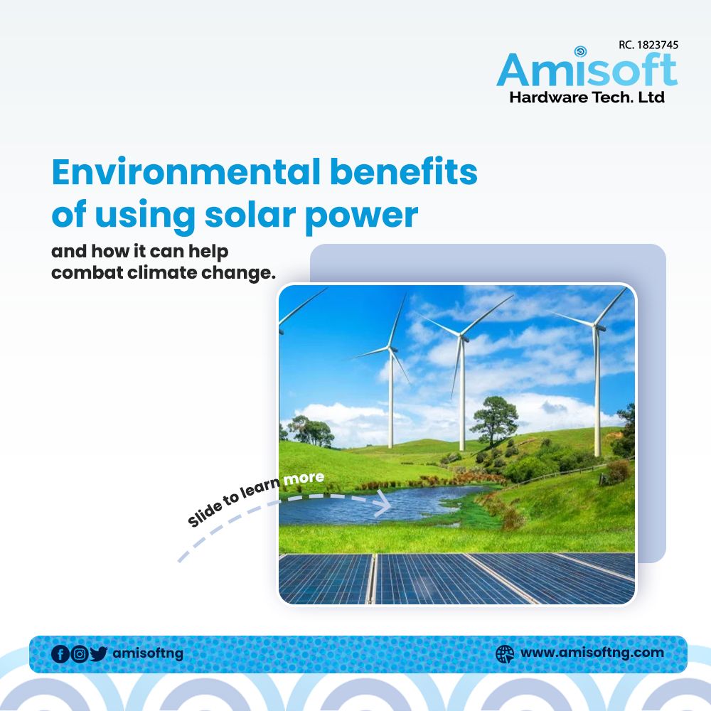 amisoftng's tweet photo. Environmental benefits of using solar power and how it can help combat climate change. 

Solar power is a clean, renewable energy source that can help to reduce greenhouse gas emissions and combat climate change. Some of the key environmental benefits of using solar power include https://t.co/MW2fXRGUIm