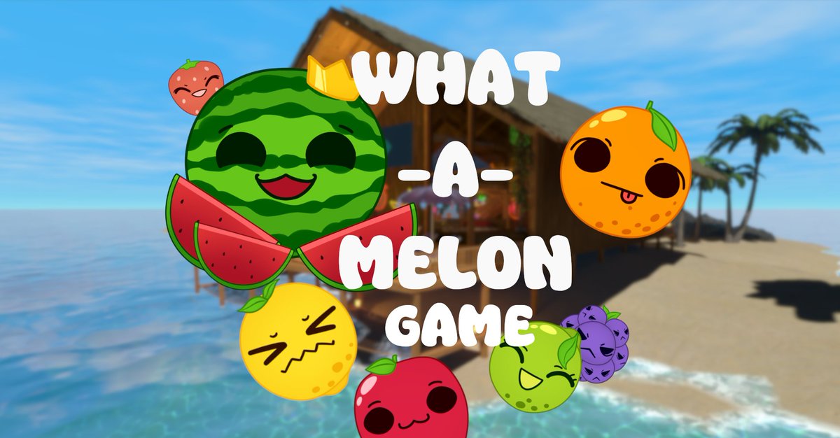 Selle_Sensen's tweet photo. My new VRChat world, What-A-Melon Game will release tonight!🍉
23:00 CEST
14:00 PST

Enjoy my version of Watermelon/Suika game on a comfy cabin.
You can also customize it taking pictures of you and your friends and using them as fruits!
 Join for more info https://t.co/008T35sWiV https://t.co/FJVmEUrob9