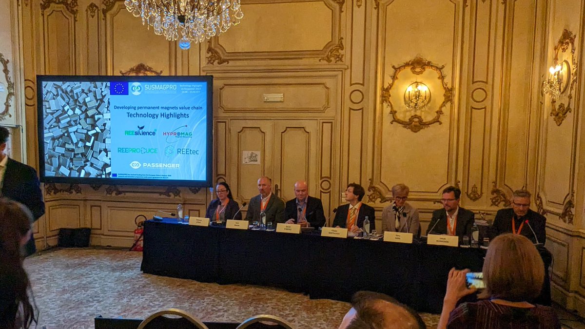 Honoured to have participated as speaker to the session 'Developing permanent magnets value chain' at #RawMaterialsWeek 2023. Many thanks to @susmagpro organisers for inviting @Passenger_EU to give a presentation on CRMs substitution in permanent magnets 🌱🔋🧲⚡🤝🏻🇪🇺