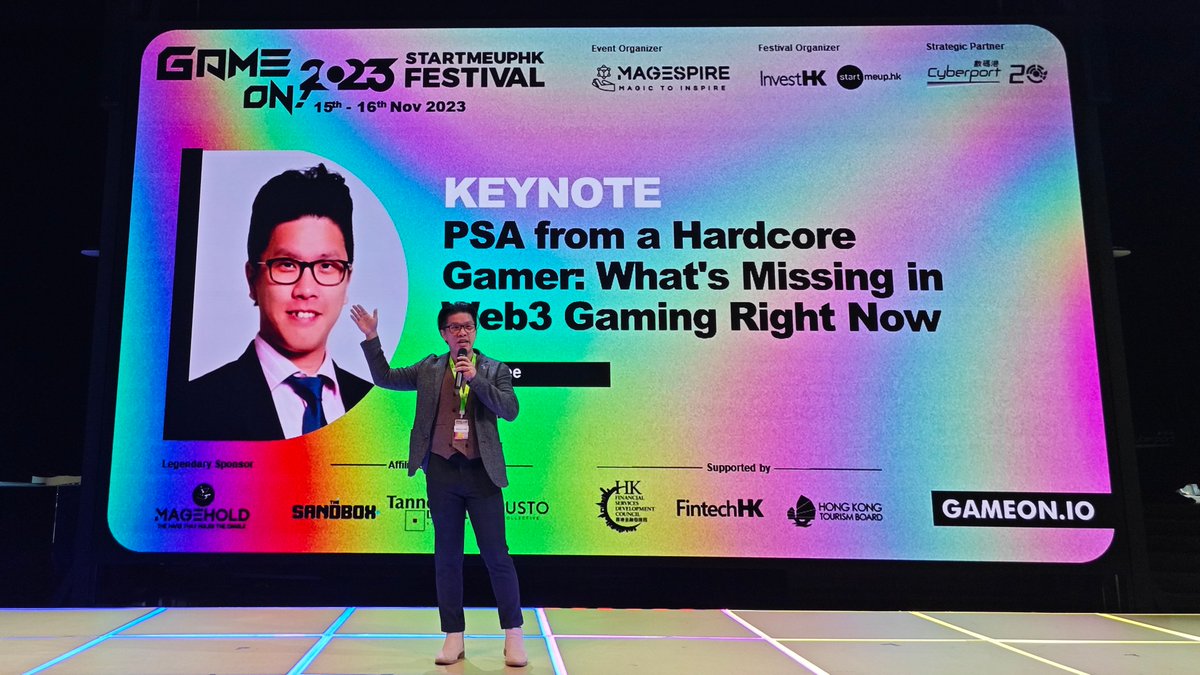 gate_hk's tweet image. Gate.HK's CEO, Kevin Lee, delved into web3 gaming insights at GameOn! 2023, shedding light on the prevalent issues of ludonarrative dissonance and community unconformity within the gaming industry. 

Until next year!

#GateHK #GameOn2023 #Gaming #Web3