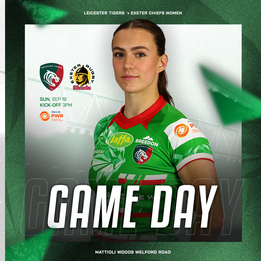 It's 𝗚𝗔𝗠𝗘 𝗗𝗔𝗬 for our first-ever Premiership match! We take on Exeter Chiefs at Mattioli Woods Welford Road 🏆
