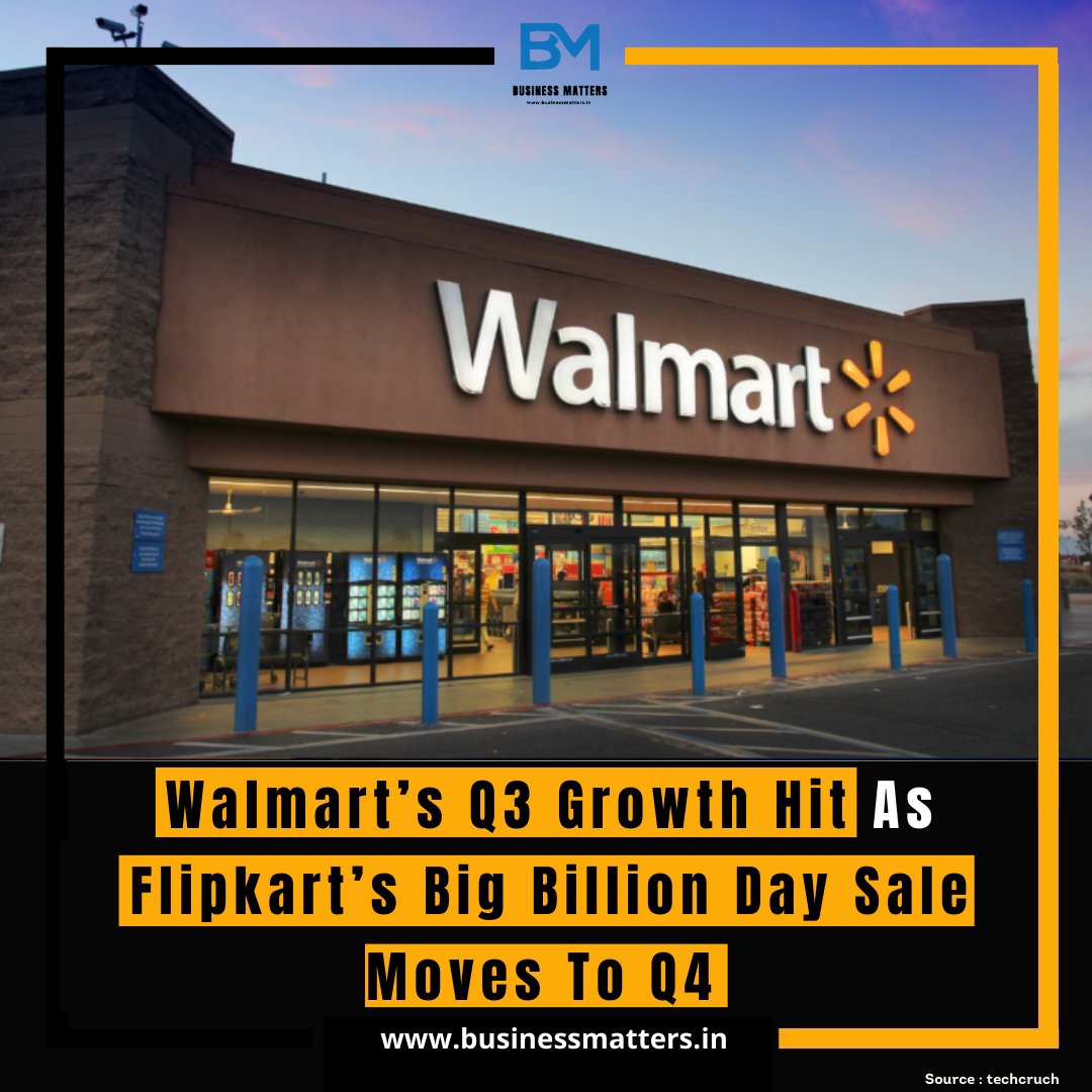BMMagazineindia's tweet image. Walmart’s Q3 Growth Hit As Flipkart’s Big Billion Day Sale Moves To Q4

Read More :- businessmatters.in/walmarts-q3-gr…

#WalmartQ3Growth #FlipkartBigBillionDays #FinancialImplications #EcommerceSalesImpact #RetailGiantStrategy #MarketAnalysis