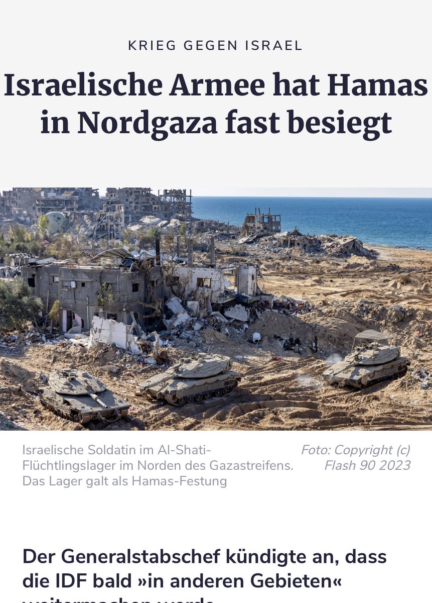Die IDF steht offenbar im Norden des Gazastreifens kurz vor dem Sieg über die #Hamas. Sehr gut! 🇮🇱

#Israel #Gaza