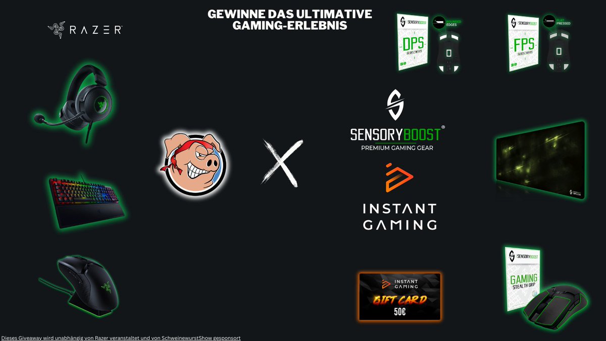 SchweiniLIVE's tweet image. Gewinne das ultimative Gaming-Erlebnis! 🎁

In Kooperation mit meinen Partnern Sensoryboost und @InstantGamingDE verlosen wir ein Gaming-Bundle, das deine Zockerecke auf ein neues Level hebt.

Zum Giveaway -&amp;gt; gheed.com/giveaways/g-Oe…

#Giveaways #GamingSetup #Giveaway #Free