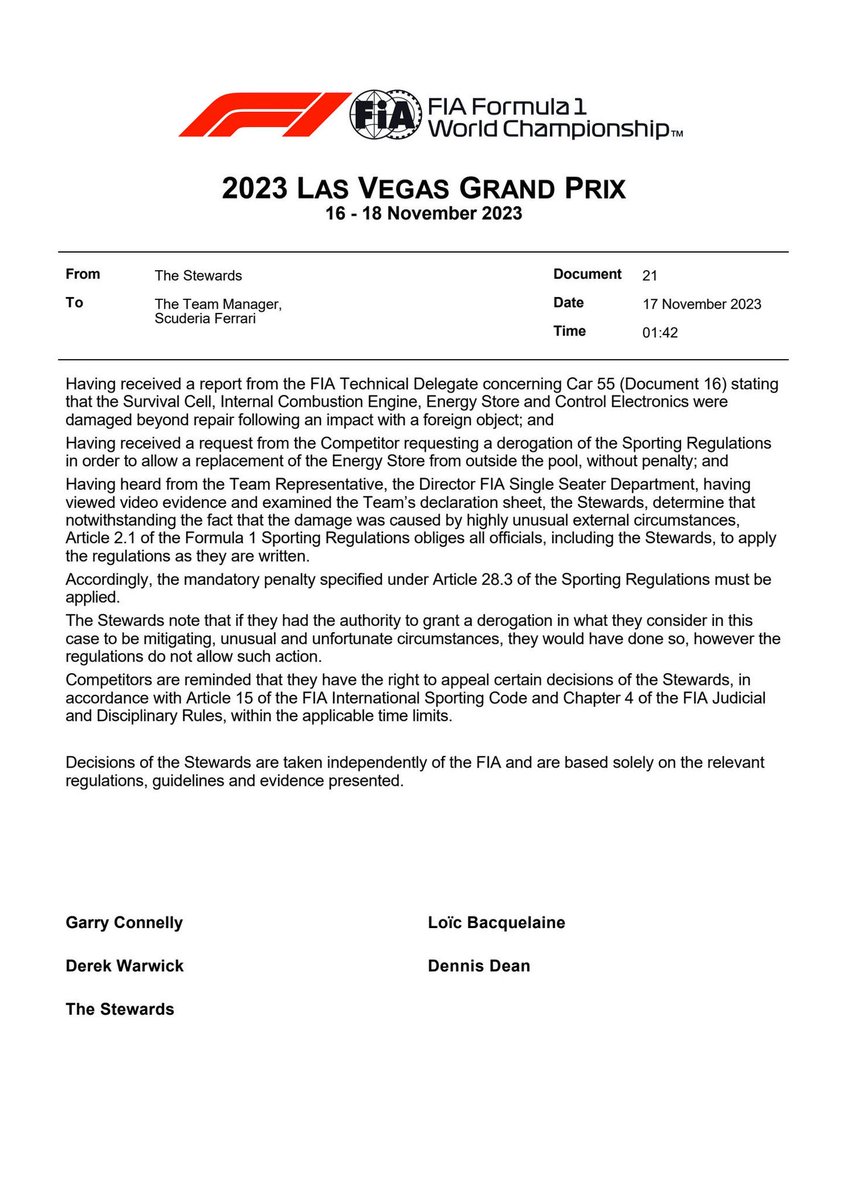 Really harsh on Ferrari and Sainz. #F1 #LasVegasGP