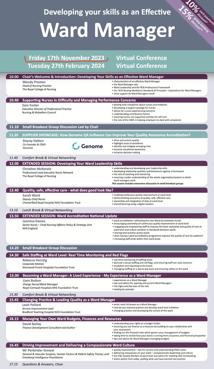 Genome (@genome_digital) on Twitter photo Thank you <a href="/HCUK_Clare/">HCUK Clare 💙</a> for having us speak at the 📢 'Developing your skills as an Effective #WardManager' conference today. It is great to see 🤩 you all. Excellent 👥speakers, as always <a href="/HCUK_Exhibs/">HCUK Exhibitions & Sponsorship Team</a>
▪️ Wendy Preston / Head of Nursing Practice, <a href="/WendyPresto/">Wendy Preston RN</a> at <a href="/theRCN/">The RCN</a>
▪️Liam Thank you <a href="/HCUK_Clare/">HCUK Clare 💙</a> for having us speak at the 📢 'Developing your skills as an Effective #WardManager' conference today. It is great to see 🤩 you all. Excellent 👥speakers, as always <a href="/HCUK_Exhibs/">HCUK Exhibitions & Sponsorship Team</a>
▪️ Wendy Preston / Head of Nursing Practice, <a href="/WendyPresto/">Wendy Preston RN</a> at <a href="/theRCN/">The RCN</a>
▪️Liam
