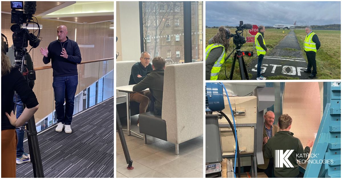 KatrickTech's tweet image. Still buzzing from filming with the BBC &amp;amp; our partners. 
A big thank you to @EDI_Airport, Professor Wolf @HeriotWattUni, &amp;amp; Cameron Johnstone @UniStrathclyde. 

We can’t wait to share the final cut in mid-December. Keep watching this space for the final release date!

#renewables