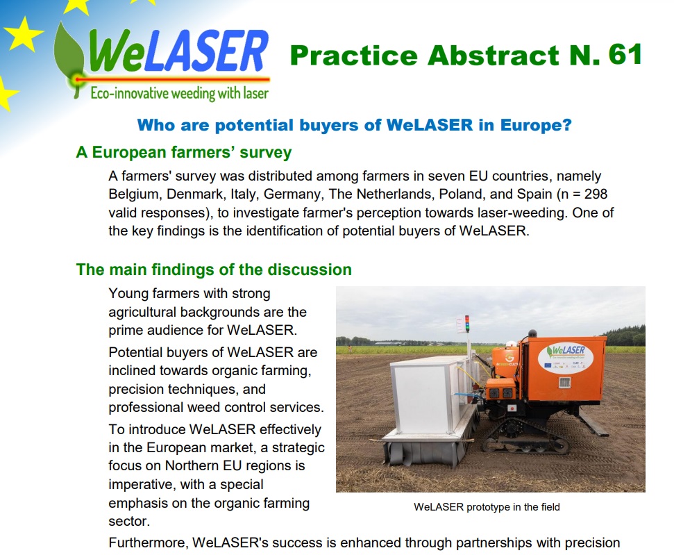 welaserproject's tweet photo. Do you want to know who are potential buyers of @welaserproject in Europe?
‼️Check out this #PracticeAbstract to discover it!⬇️
@REA_research #HorizonEU #EUAgriPromo
https://t.co/wKTwKybOYv https://t.co/XxzYFkuxhD