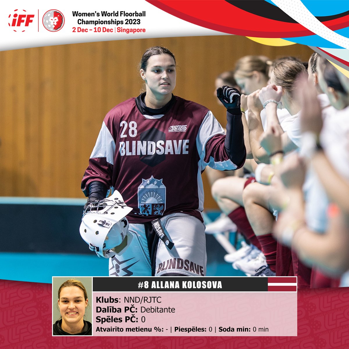 🇱🇻 Līdz pasaules čempionāta finālturnīram 15 dienas! Iepazīstam Latvijas izlasi: Allana Kolosova.

#florbols #floorball #wfc2023 #floorballunite