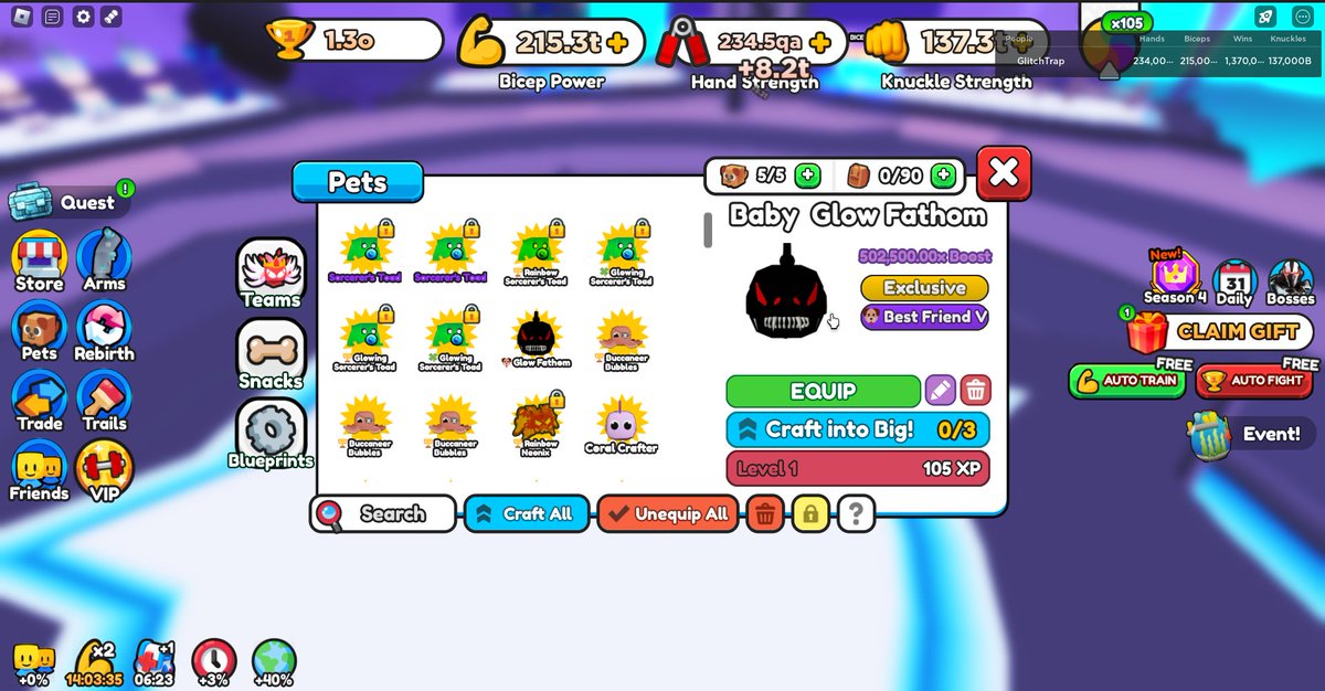 vaibhavaradhyan's tweet image. what are the chances of getting the 1/1k pet in the event egg in less than 50 eggs in arm wrestle simulator? @axelmakes