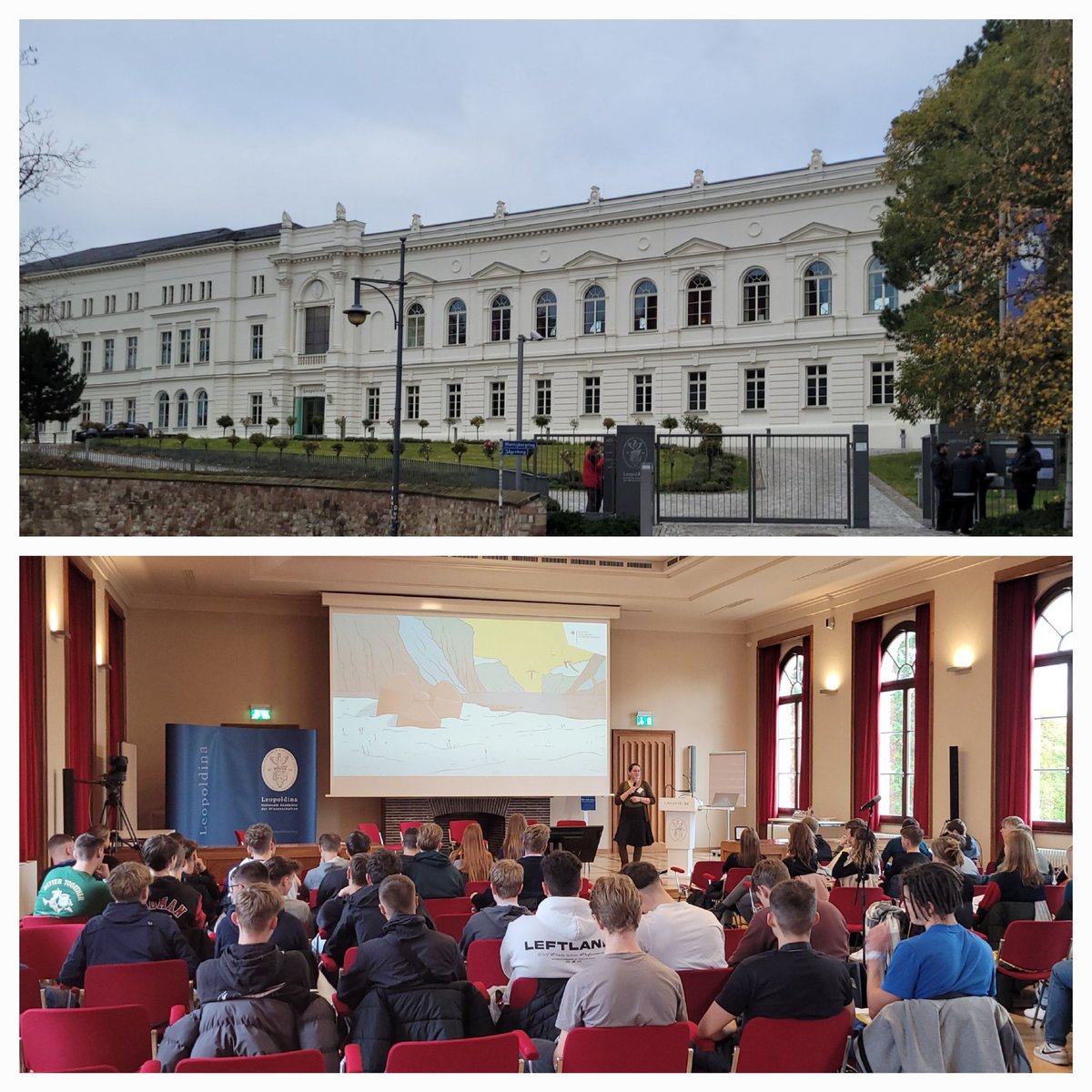 MarionDurst's tweet photo. Mit mehr als 70 Schüler*innen in der Leopoldina in Halle zum 2. Forum Endlagersuche. Wir hinterlassen den nachfolgenden Generationen unseren radioaktiven Abfall. Deshalb müssen wir sie auch am Standortauswahlverfahren beteiligen. 
#jungegeneration #Endlagersuche #Atommüll https://t.co/eDqgn3nj3M
