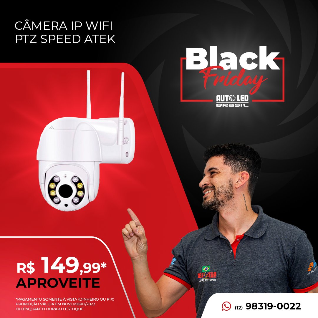 AutoledBrasil's tweet image. A Black Friday não para!!!

CÂMERA IP WIFI PTZ SPEED ATEK
POR APENAS R$ 149,99 

 Pagamento somente à vista (dinheiro ou pix). Promoção válida em Novembro/23 ou enquanto durarem os estoques.

#autoled #virtuabrasil #blackfriday #iluminacao #seguranca #desconto